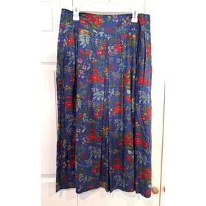 Vintage Floral Blue Maxi Skirt